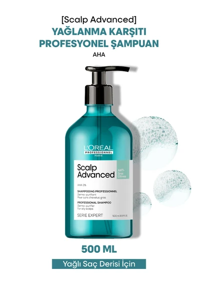 L'OREAL PROFESSİONNEL Serie Expert Scalp Advanced Yağlanma Karşıtı Profesyonel Şampuan 500ml ürün görseli 1