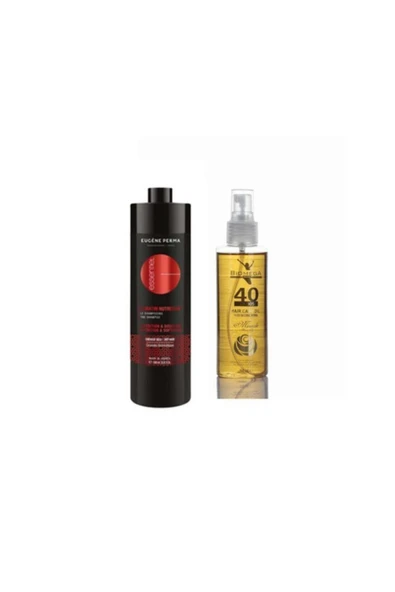 EUGENE PERMA Essentiel Keratin Nutrition Nem Şampuan 1000 ml+Biomega 40 Bitkili Doğal Saç Bakım Yağı 150 ml ürün görseli 1