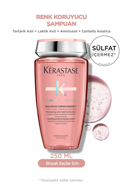 KERASTASE Chroma Absolu Bain Riche Boyalı Saçlar Için Besleyici Ve Koruyucu Şampuan 250 ml ürün görseli 1