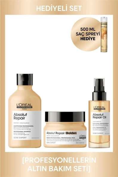 L'OREAL PROFESSİONNEL Serie Expert Absolut Repair Profesyonellerin Altın Bakım 3 Lü Set ürün görseli 1