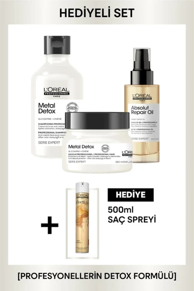 L'OREAL PROFESSİONNEL Serie Expert Metal Detox, Profesyonellerin Süper Detox Formülü Saç Bakım 3 'lü Set ürün görseli 1