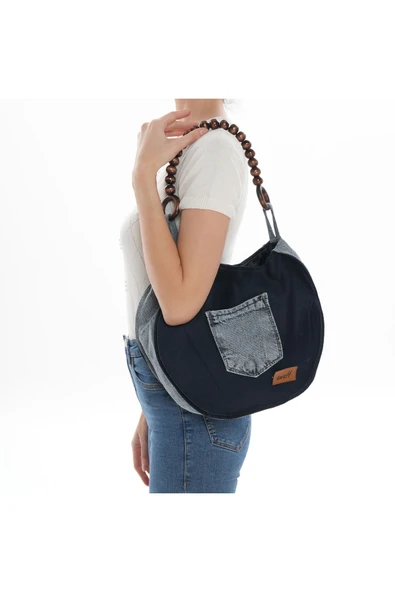 ÇANTA avvaH Özel Tasarım Jeans Detaylı Kaşe Kol Çantası LKBA1038 ürün görseli 1