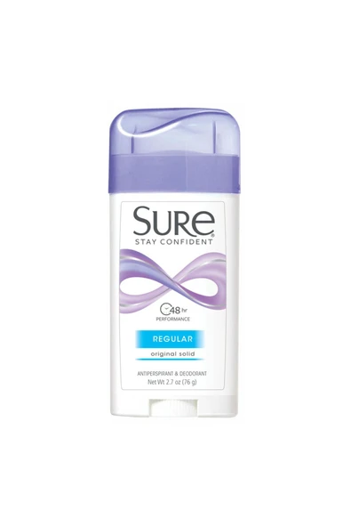 SURE Regular Original Solid Anti-Perspirant (48hr) Deodorant 2.7oz 76gr ürün görseli 1