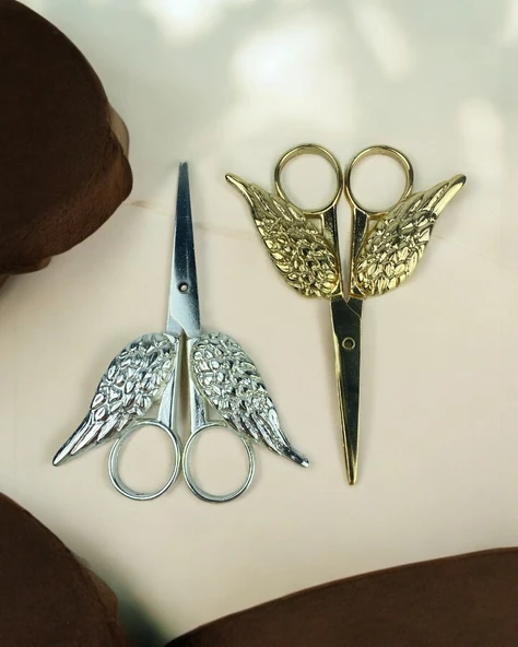 Lila Gold ve Gümüş Melek Kanatlı Söz Makası Organizasyon ürün görseli 1