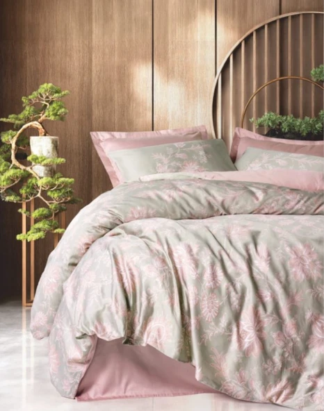 Cotton Box Betula Pudra Saten Nevresim Takımı Çift Kişilik ürün görseli 1