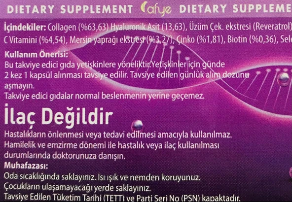 Afye Collagen Hyaluronic Acid Complex (60 Kapsül) - Resim 3