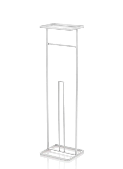 The Mia Tepsili Tuvalet Kağıdı Standı Beyaz 54x15x12 cm ürün görseli 1
