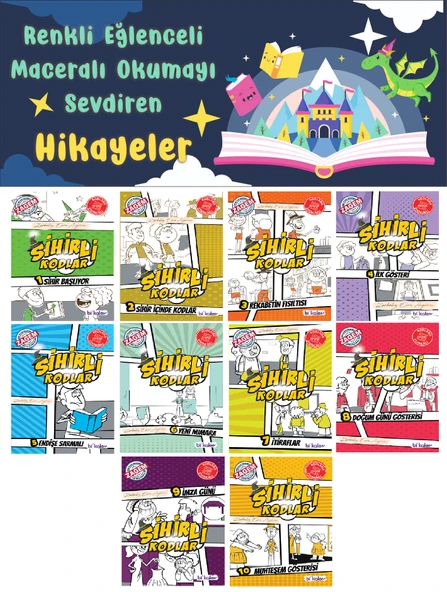 3.Sınıf Renkli Eğlenceli Maceralı Okumayı Sevdiren Hikaye Seti 4 ürün görseli 1