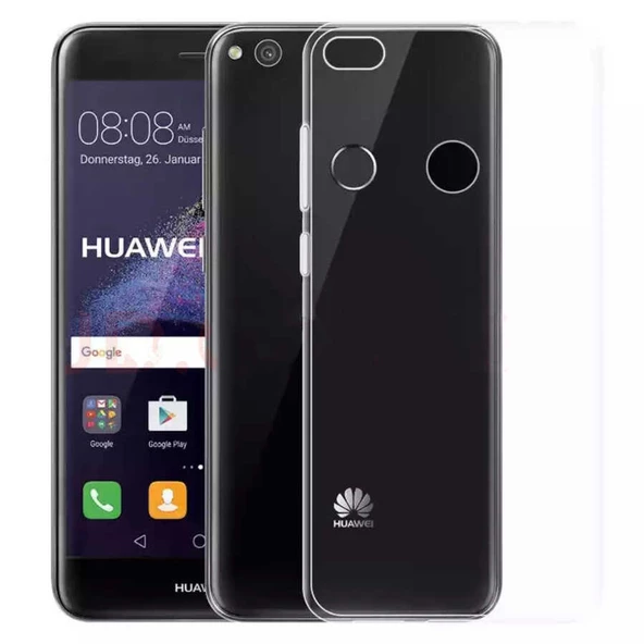 Huawei P8 Lite Kılıf Zore Şeffaf İnce ve Esnek Süper Silikon ürün görseli 1