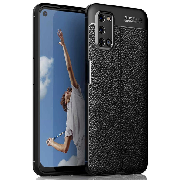 Oppo A92 Kılıf Zore Niss Deri Desenli Silikon Kılıf ürün görseli 1