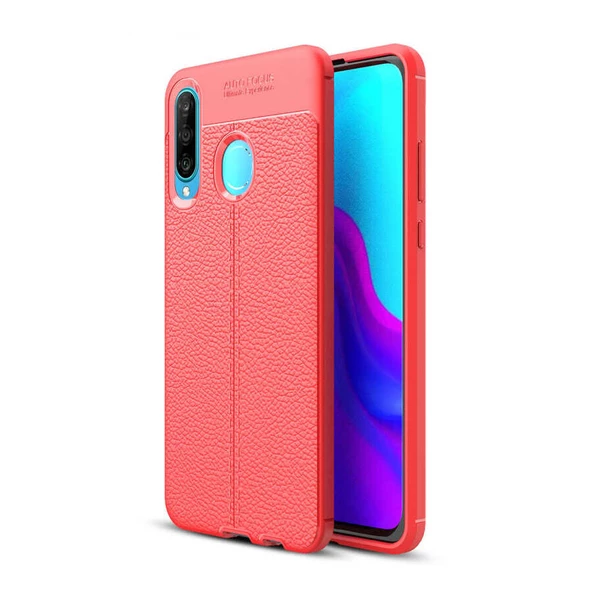 Huawei P30 Lite Kılıf Zore Niss Deri Desenli Silikon Kılıf ürün görseli 1