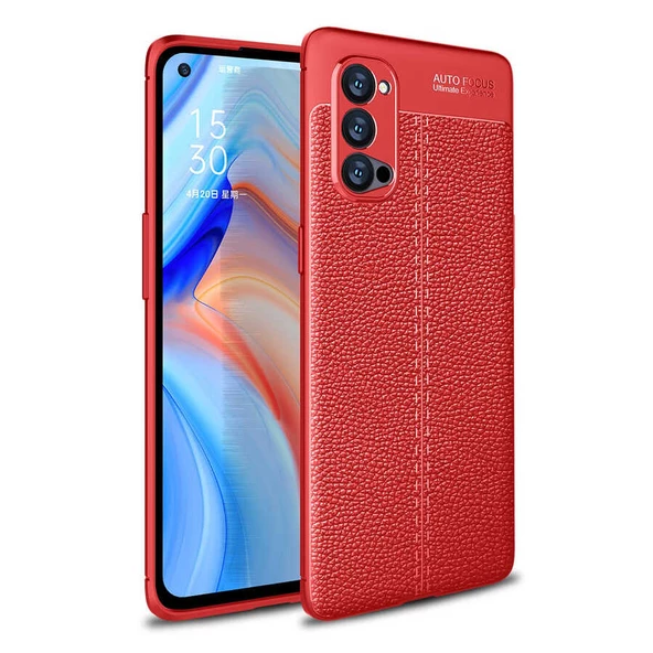 Oppo Reno 4 Pro Kılıf Zore Niss Deri Desenli Silikon Kılıf ürün görseli 1