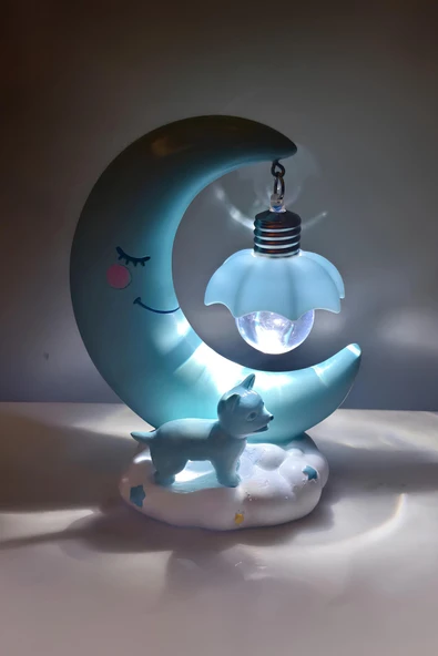 Ay Şekilli LED Gece Lambası - Bebek ve Çocuk Odası Masaüstü Işıklı Dekoratif 14 CM ürün görseli 1