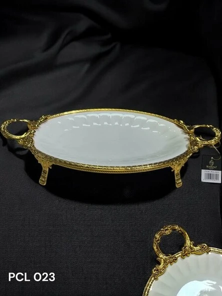 Roy King Elegance Oval Sunum Tabak Gold 46 Cm Pcl023 ürün görseli 1