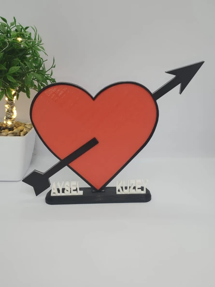 Aşk Oku 3D Baskılı Dekor Sevgililer Günü veya Yıldönümleri için Kişiselleştirilmiş Romantik Hediye ürün görseli 1