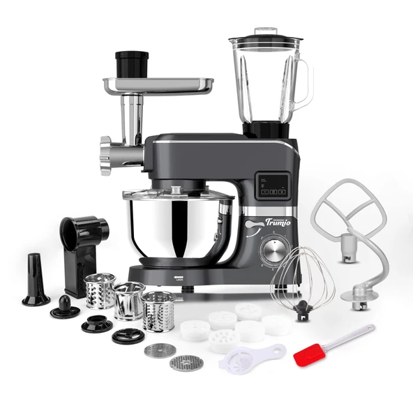 Trumio SM1503BMLF 6.2 lt Gri Çok İşlevli Hamur Yoğurma Kıyma Çekme Blender Makinesi ürün görseli 1