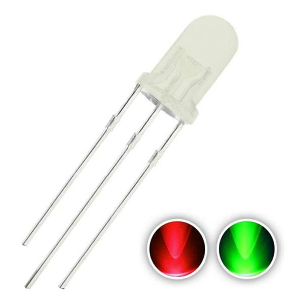 LED-5mm ÇİFT RENK 3 pin KIRMIZI+YEŞİL Ortak.pin-(KATOT) 5RG4P-A2W HTF ürün görseli 1