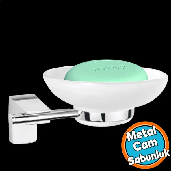 Banyo Lavabo  Wc Vidalı Metal Sabunluk Katı Sabunluk Cam Haznesi El Sabunluğu Kristal ürün görseli 1