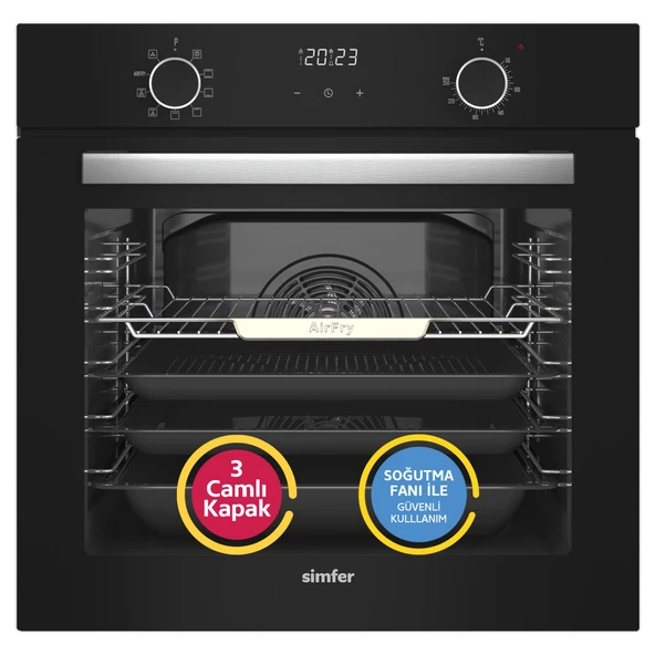 Simfer 8215 Airfry Plus, Siyah Cam Dijital,10 Fonk ürün görseli 1