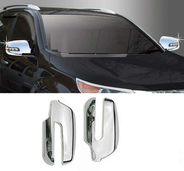 Kia Sorento Uyumlu 2010 2013 Ayna Kapağı ABS(Plastik) Krom ürün görseli 1