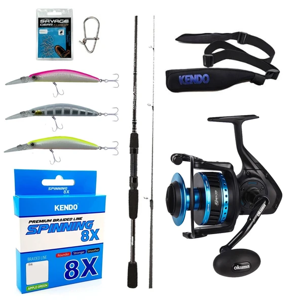YekOutdoor Profesyonel Spin Olta Seti Okuma Wave Power 2,74 cm 7-30 gr 2 Parça Spin Kamışı&Okuma Azores ZXP-4000 6+1 bb Olta Makinesi ürün görseli 1