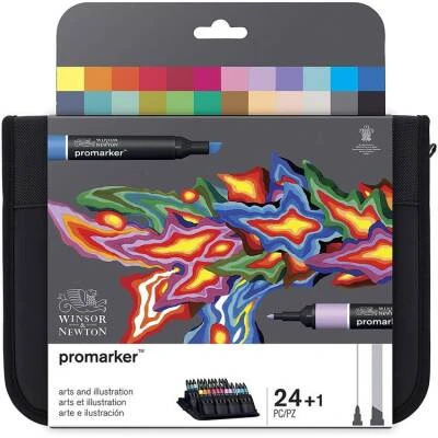 Winsor&Newton Promarker 24 Renk Sanat ve Illüstrasyon Çantali Set ürün görseli 1