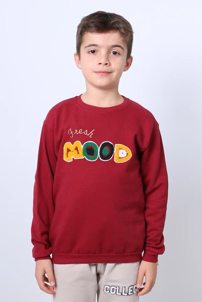 ERKEK ÇOCUK ŞARDONLU SWEAT MOOD NAKIŞ DETAYLI RİBANALI E35 ürün görseli 1