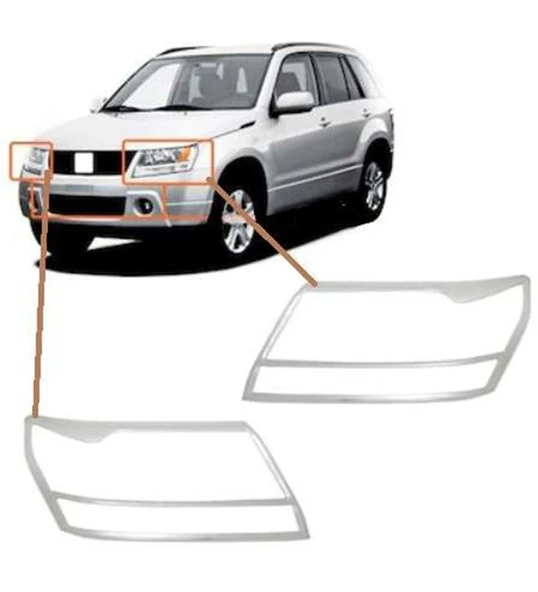 Suzuki Grand Uyumlu Vitara 2007 2012 Ön Far Kaplama Abs (Plastik) ürün görseli 1