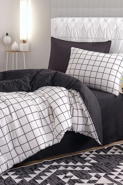 Upstyle Kolay Ütülenir Siyah Çift Kişilik Nevresim Takımı  Yumuşak Dayanıklı ve Hızlı Kuruyan ürün görseli 1