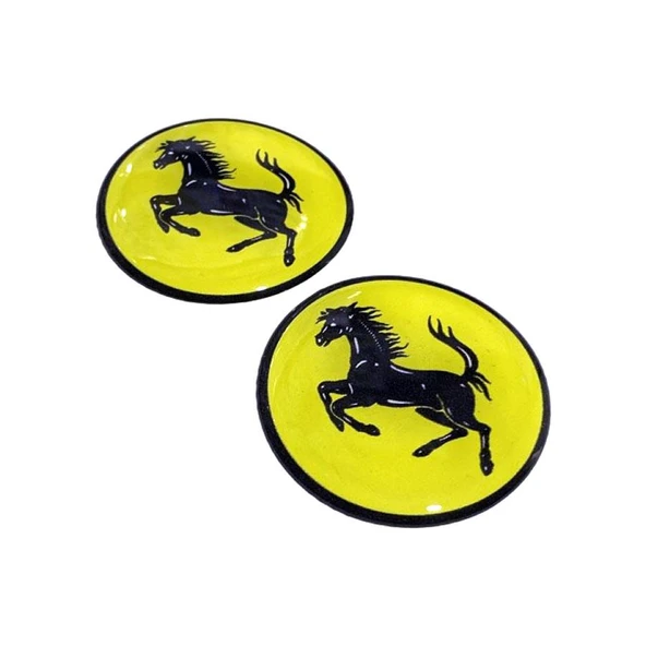 Ferrari Logo Damla Etiket Sticker 5x5cm 2 Adet ürün görseli 1