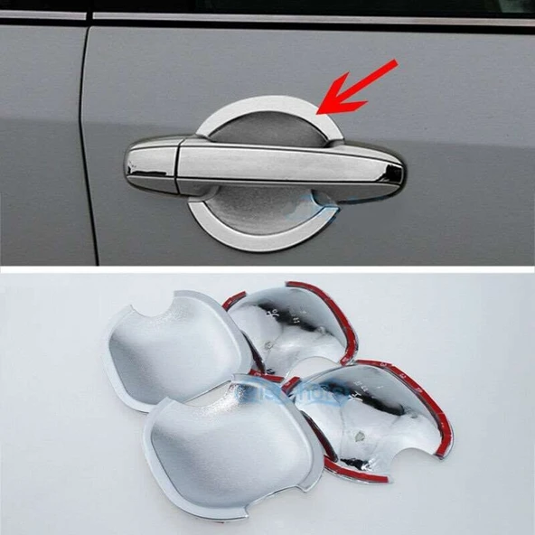 Toyota Corolla Uyumlu 2006 2012 Dış Kapı Kolu İç Kaplama  Abs (PLASTİK) Krom ürün görseli 1