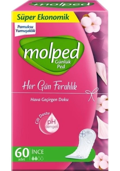 Molped Her Gün Ferahlık İnce Günlük Ped 60'lı ürün görseli 1