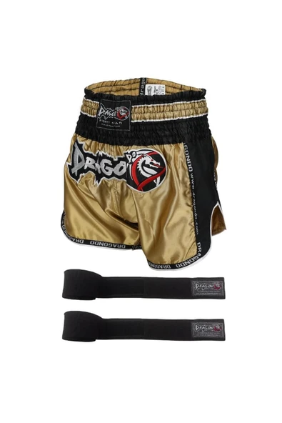 Retro Şort Muay Thai Şort ve 3,5 Metre Boks Bandajı Set ürün görseli 1