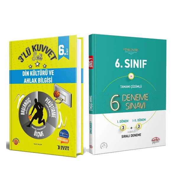 İşleyen Zeka 6. Sınıf Din Kültürü ve Ahlak Bilgisi 3 lü Kuvvet Serisi ve Editör Deneme Seti 2 Kitap ürün görseli 1