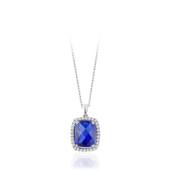 2.26 Karat Pırlanta Safir Kolye ürün görseli 1