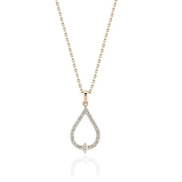 0.21 Karat Pırlanta Rose Trend Kolye ürün görseli 1