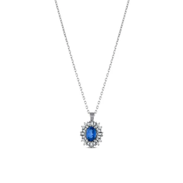 1.09 Karat Pırlanta Safir Kolye ürün görseli 1