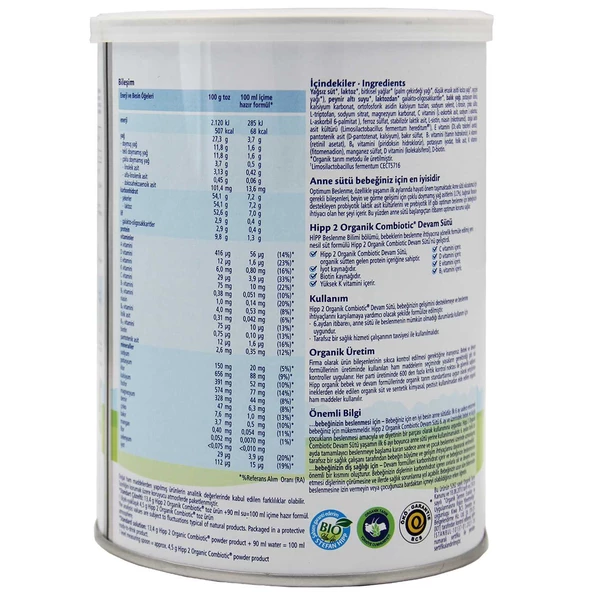 Hipp 2 Organik Combiotic Devam Sütü 350 gr - Resim 3