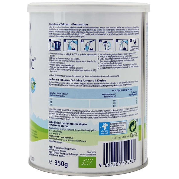 Hipp 2 Organik Combiotic Devam Sütü 350 gr - Resim 2