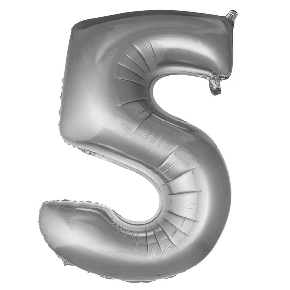 Folyo Balon 76cm Rakam Gümüş "5" ürün görseli 1