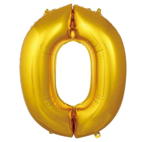 Folyo Balon 76cm Rakam Altın "0" ürün görseli 1