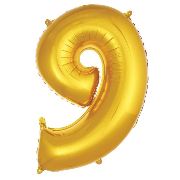 Folyo Balon 76cm Rakam Altın "9" ürün görseli 1
