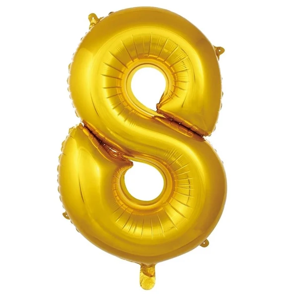 Folyo Balon 76cm Rakam Altın "8" ürün görseli 1