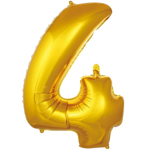 Folyo Balon 76cm Rakam Altın "4" ürün görseli 1