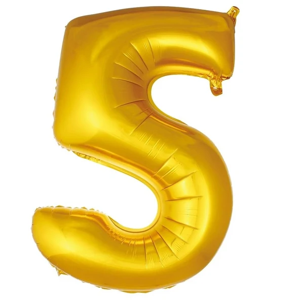 Folyo Balon 76cm Rakam Altın "5" ürün görseli 1