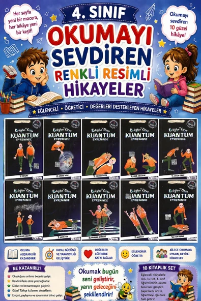 4.Sınıf Renkli Eğlenceli Maceralı Okumayı Sevdiren Hikaye Seti 11 ürün görseli 1