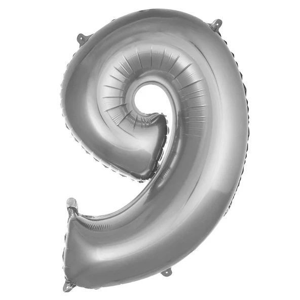 Folyo Balon 76cm Rakam Gümüş "9" ürün görseli 1