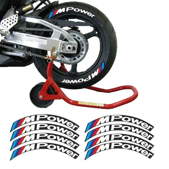 M Power Motosiklet 3D Lastik Yanak Yazısı ürün görseli 1