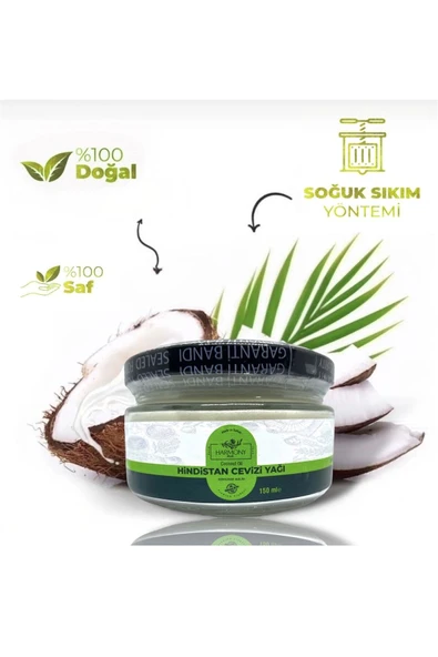 HARMONYPLUS Organik Hindistan Cevizi Yağı 150 ml (Soğuk Sıkım) Coconut Oil ürün görseli 1