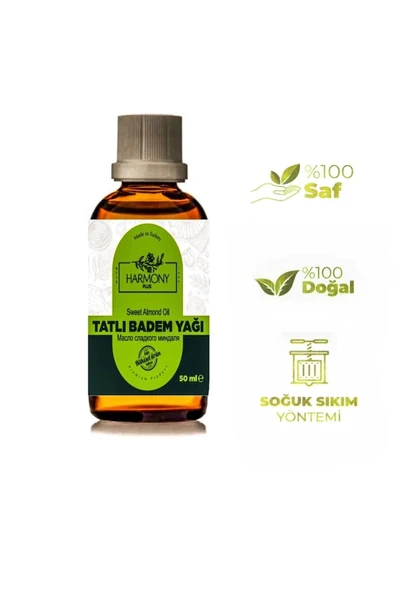 HARMONYPLUS Tatlı Badem Yağı 50ml %100 Saf Ve Doğal Badem Yağı Tatlı Soğuk Sıkım 50 ml Sweet almond oil ürün görseli 1